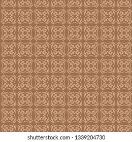 Abstract Classic Geometric Pattern Paper For Background, Print paper. Vector Illustration. Dark beige color.