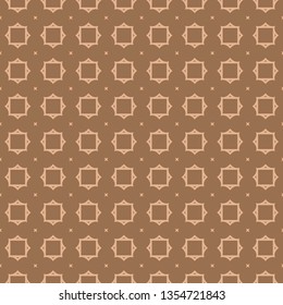 Abstract Classic Geometric Pattern Paper For Background, Print paper. Vector Illustration. Dark beige color.