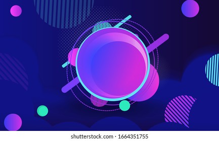 Abstract classic geometric round shapes background