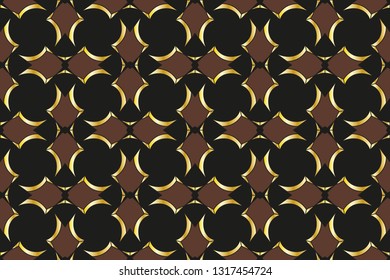 abstract classic golden pattern.     Background image. Abstract decorative texture. Modern pattern. metal mosaic on a colored background. Luxury  vector pattern. 