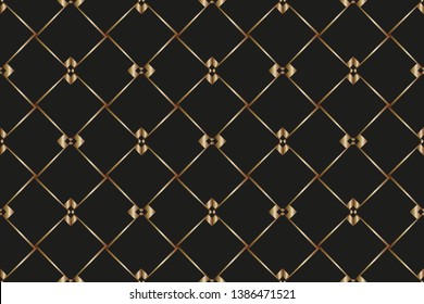 Abstract classic golden pattern.     Background image. Abstract decorative vintage texture. Seamless illustration for design. Metal mosaic on a colored background. gold patterns on a black background