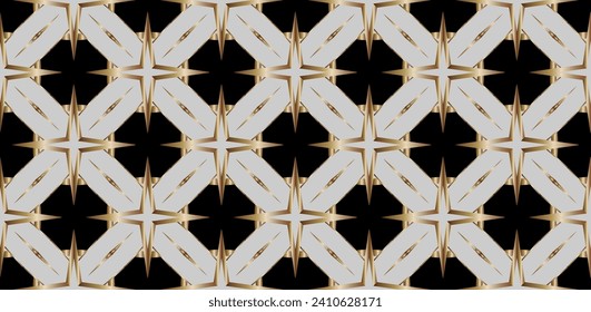 Abstraktes klassisches goldenes Muster. Geometrisches Muster mit Farbverlauf. Für Tapete, Präsentation, Hintergrund. Innenausstattung. Modedruck. 