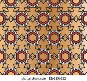 abstract classic golden pattern. golden ornament in arabian style. Geometric background. Pattern wallpapers and for backgrounds. Luxury vector pattern. Vector illustration