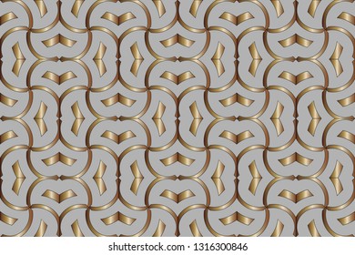 abstract classic golden pattern. golden ornament in arabian style. Geometric background. Pattern wallpapers and for backgrounds. A popular trend in interior decoration.Vector illustration 