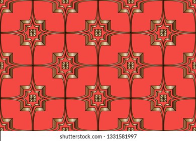 Abstract classic golden pattern. golden ornament in Arabian style. Pattern wallpapers and for backgrounds. A popular trend in interior decoration. Vector illustration 
