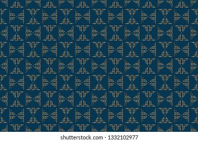 Abstract classic golden pattern. Golden ornament in Arabian style. Geometric background. Pattern wallpapers and for backgrounds. A popular trend in interior decoration. . Luxury  vector pattern.   