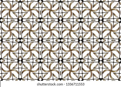 Abstract classic golden pattern. Golden ornament in Arabian style. Geometric background. Pattern wallpapers and for backgrounds. A popular trend in interior decoration. . Luxury  vector pattern.   