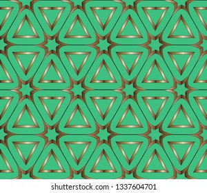 Abstract classic golden pattern. Golden ornament in Arabian style. Geometric background. Pattern wallpapers and for backgrounds. A popular trend in interior decoration. . Luxury  vector pattern.   