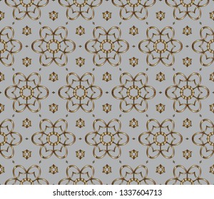 Abstract classic golden pattern. Golden ornament in Arabian style. Geometric background. Pattern wallpapers and for backgrounds. A popular trend in interior decoration. . Luxury  vector pattern.   