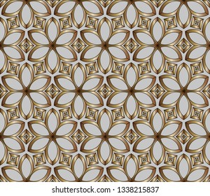 Abstract classic golden pattern. Golden ornament in Arabian style. Vector illustration, 