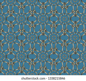 Abstract classic golden pattern. Golden ornament in Arabian style. Vector illustration, 