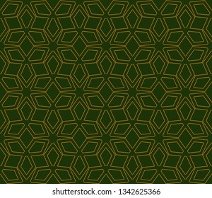 Abstract classic golden pattern. Golden ornament in Arabian style. Geometric background. Pattern wallpapers and for backgrounds. A popular trend in interior decoration.  Luxury vector pattern.   