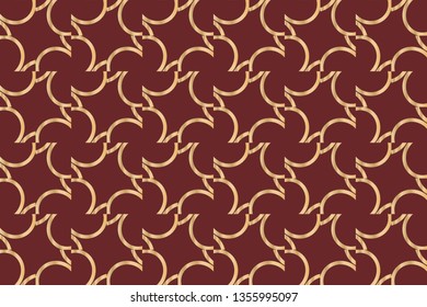 Abstract classic golden pattern. Golden ornament in Arabian style. Geometric background. Pattern wallpapers and for backgrounds. brown pattern, brown image. Luxury vector pattern.   