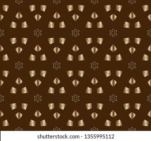 Abstract classic golden pattern. Golden ornament in Arabian style. Geometric background. Pattern wallpapers and for backgrounds. brown pattern, brown image. Luxury vector pattern.   