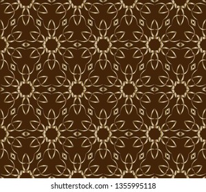 Abstract classic golden pattern. Golden ornament in Arabian style. Geometric background. Pattern wallpapers and for backgrounds. brown pattern, brown image. Luxury vector pattern.   