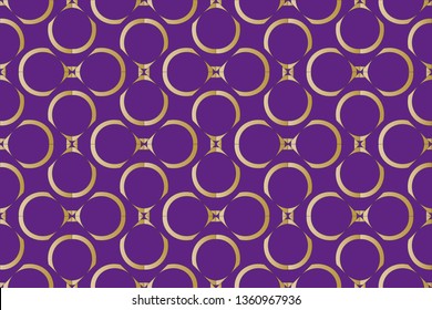 Abstract classic golden pattern. Golden ornament in Arabian style. Geometric background. Pattern wallpapers and for backgrounds. Luxury vector pattern.  