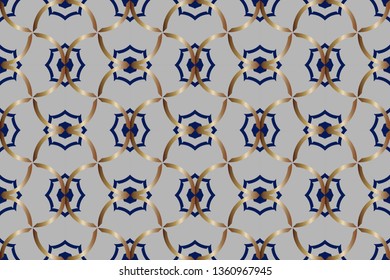 Abstract classic golden pattern. Golden ornament in Arabian style. Geometric background. Pattern wallpapers and for backgrounds. Luxury vector pattern.  