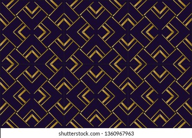 Abstract classic golden pattern. Golden ornament in Arabian style. Geometric background. Pattern wallpapers and for backgrounds. Luxury vector pattern.  