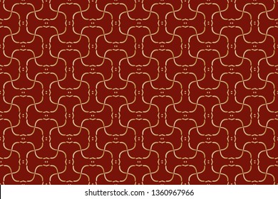 Abstract classic golden pattern. Golden ornament in Arabian style. Geometric background. Pattern wallpapers and for backgrounds. Luxury vector pattern.  