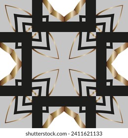
Abstract classic golden pattern. Seamless colorful geometric casual allover textile print block 
