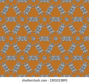 abstract classic golden , silver  pattern. golden, silver  ornament in arabian style. Pattern wallpapers and for backgrounds. A popular trend in interior decoration. Vector illustration 