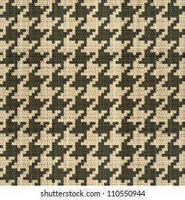 Abstract classic hounds tooth check fabric textured background. Seamless pattern. Vector.