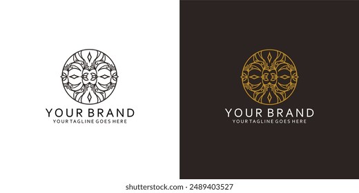 Un logotipo clásico abstracto que tiene Elementos gráficos vegetales que dan la impresión de limpieza, sencillez y elegancia