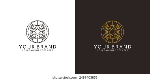 Un logotipo clásico abstracto que tiene Elementos gráficos vegetales que dan la impresión de limpieza, sencillez y elegancia
