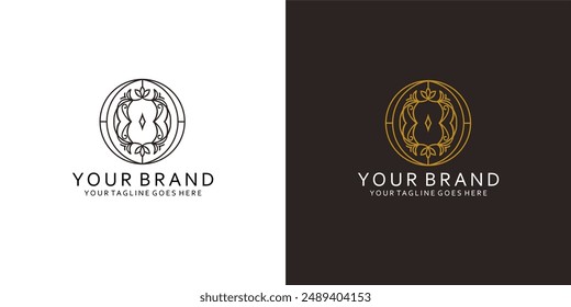 An abstract classic logo that has plant graphic elements that give the impression of cleanliness, simplicity, and elegance