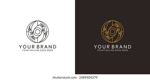 Un logotipo clásico abstracto que tiene Elementos gráficos vegetales que dan la impresión de limpieza, sencillez y elegancia