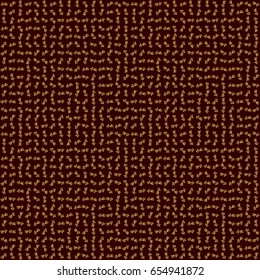 Abstract classic seamless pattern with golden elements on a brown background. Vintage floral vector ornament.