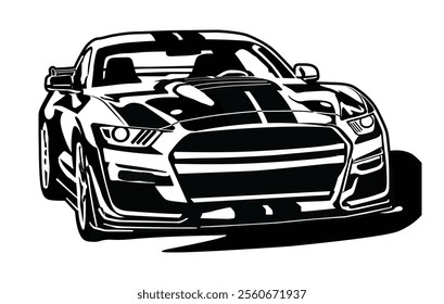 Abstract Classic vintage sports car silhouette vector 
illustration in black and white drawing style on a 
white background,coloring book.