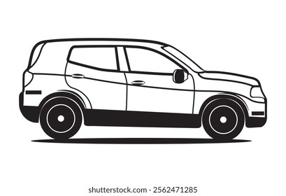 
Abstract Classic vintage sports car silhouette vector 
illustration in black and white drawing style on a 
white background,coloring book.