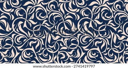 Abstract classical floral baroque pattern with elegant ornamental swirls