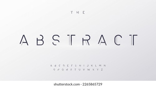 Abstract clean alphabet, digital futuristic letters, minimalistic hi-tech font for sci-fi logo, hi-tech headline, EDM typography, game sleek typo graphic. Vector typographic design.