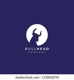 abstract clean bull head logo design , bull head pictorial logo design
