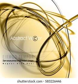 Abstract clean light yellow dynamic background. Expressive vector frame with contrast 
glowing line.