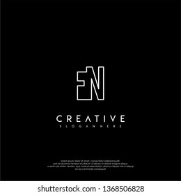 abstract clean modern lines FN logo letter design concept