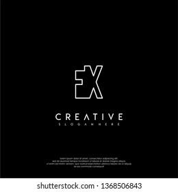 abstract clean modern lines FX logo letter design concept