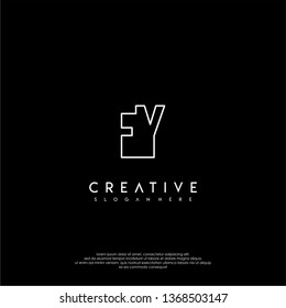 abstract clean modern lines FY logo letter design concept