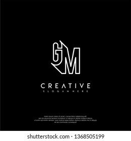abstract clean modern lines GM logo letter design concept