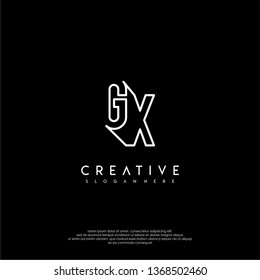abstract clean modern lines GX logo letter design concept