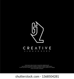 abstract clean modern lines GZ logo letter design concept