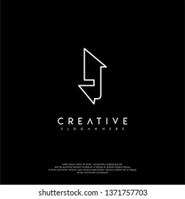 abstract clean modern lines LJ logo letter design concept