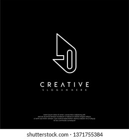 abstract clean modern lines LO logo letter design concept