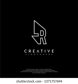 abstract clean modern lines LR logo letter design concept