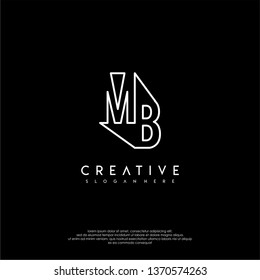 abstract clean modern lines MB logo letter design concept