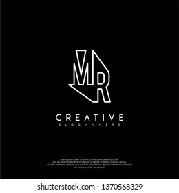 abstract clean modern lines MR logo letter design concept