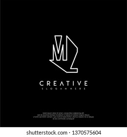 abstract clean modern lines MZ logo letter design concept