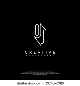 abstract clean modern lines OJ logo letter design concept